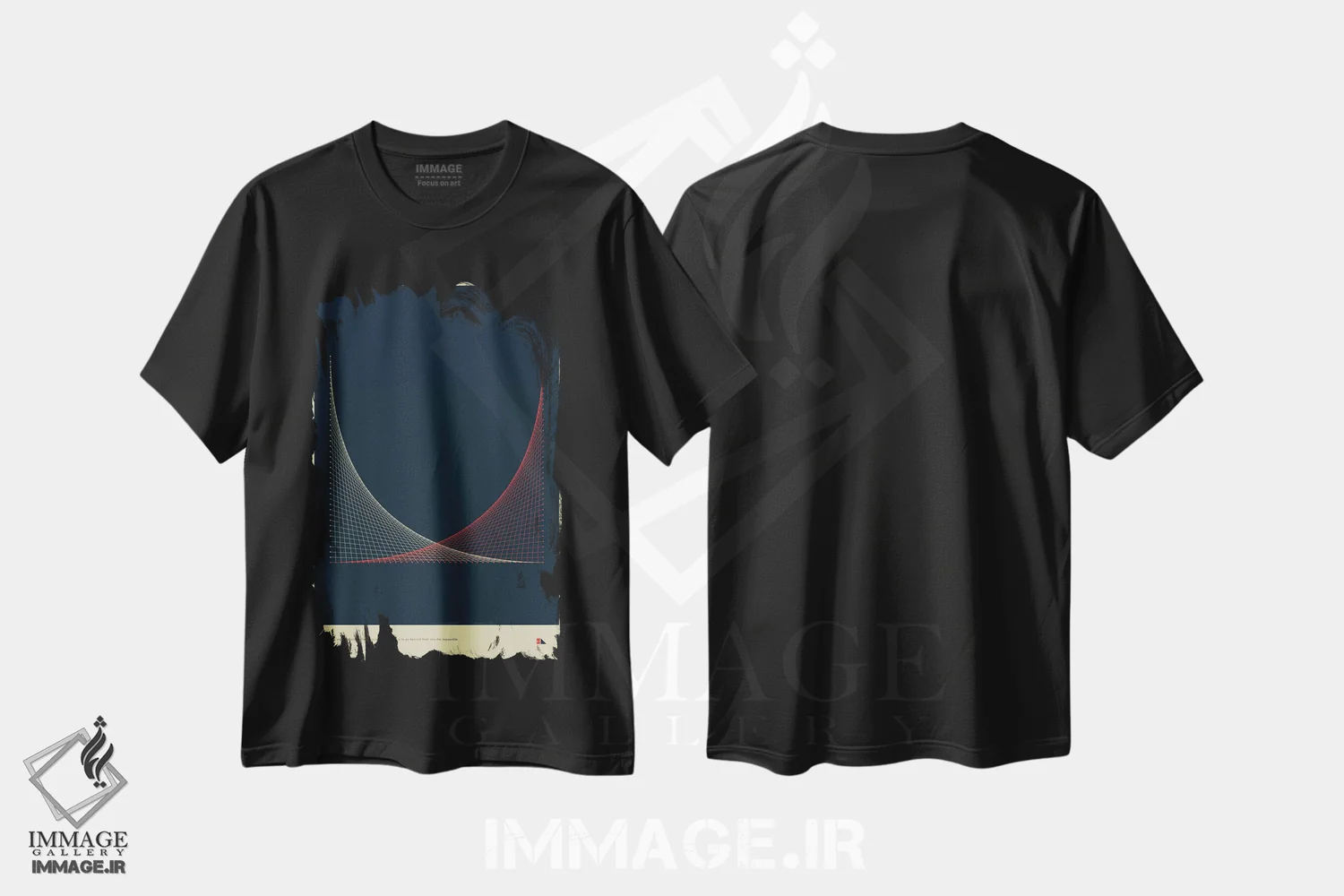 تیشرت مشکی طرح دار ریسه ها، هنر دیجیتال اثر طراحی ۲۰۴۶ | immage.ir