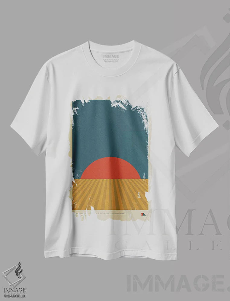 تیشرت سفید طرح دار غله، تزئینی اثر طراحی ۲۰۴۶ | immage.ir