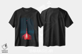 تیشرت مشکی طرح دار پرواز یا بلند شدن، تزئینی اثر طراحی ۲۰۴۶ | immage.ir