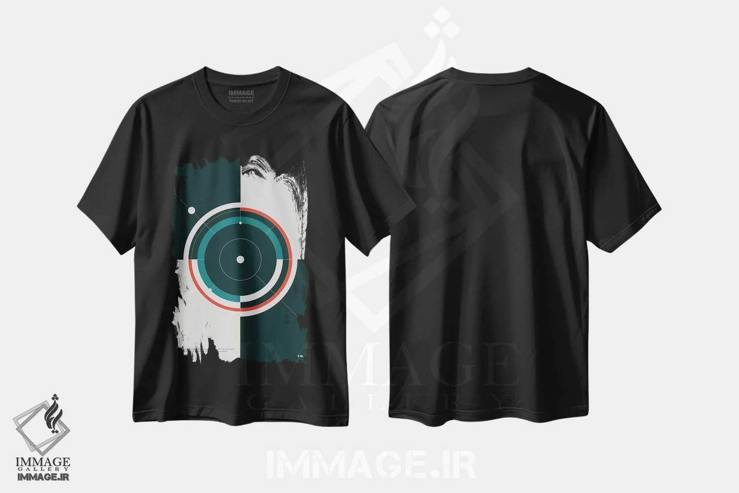 تیشرت مشکی طرح دار مدارها، تزئینی اثر طراحی ۲۰۴۶ | immage.ir