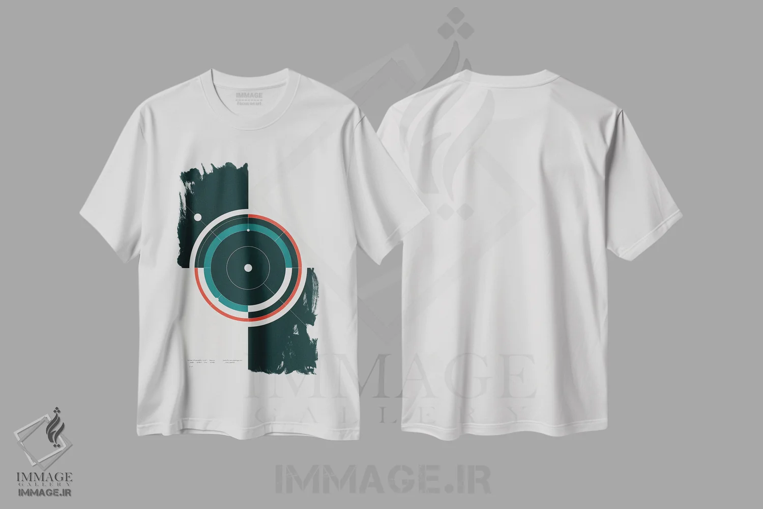 تیشرت سفید طرح دار مدارها، تزئینی اثر طراحی ۲۰۴۶ | فروشگاه ایماژ