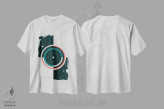 تیشرت سفید طرح دار مدارها، تزئینی اثر طراحی ۲۰۴۶ | فروشگاه ایماژ