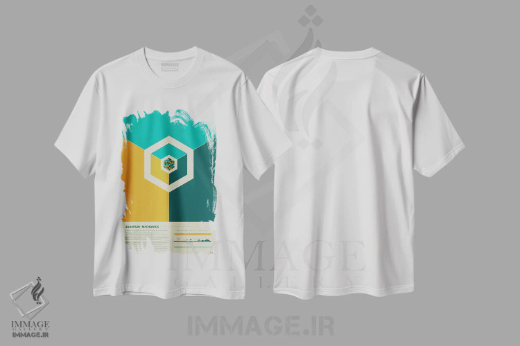 تیشرت سفید طرح دار مکانیک کوانتومی، تزئینی اثر طراحی ۲۰۴۶ | immage.ir