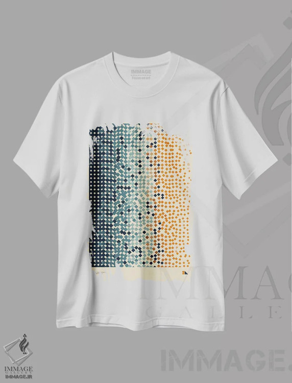 تیشرت سفید طرح دار آنتروپی، هنر دیجیتال اثر طراحی ۲۰۴۶ | immage.ir