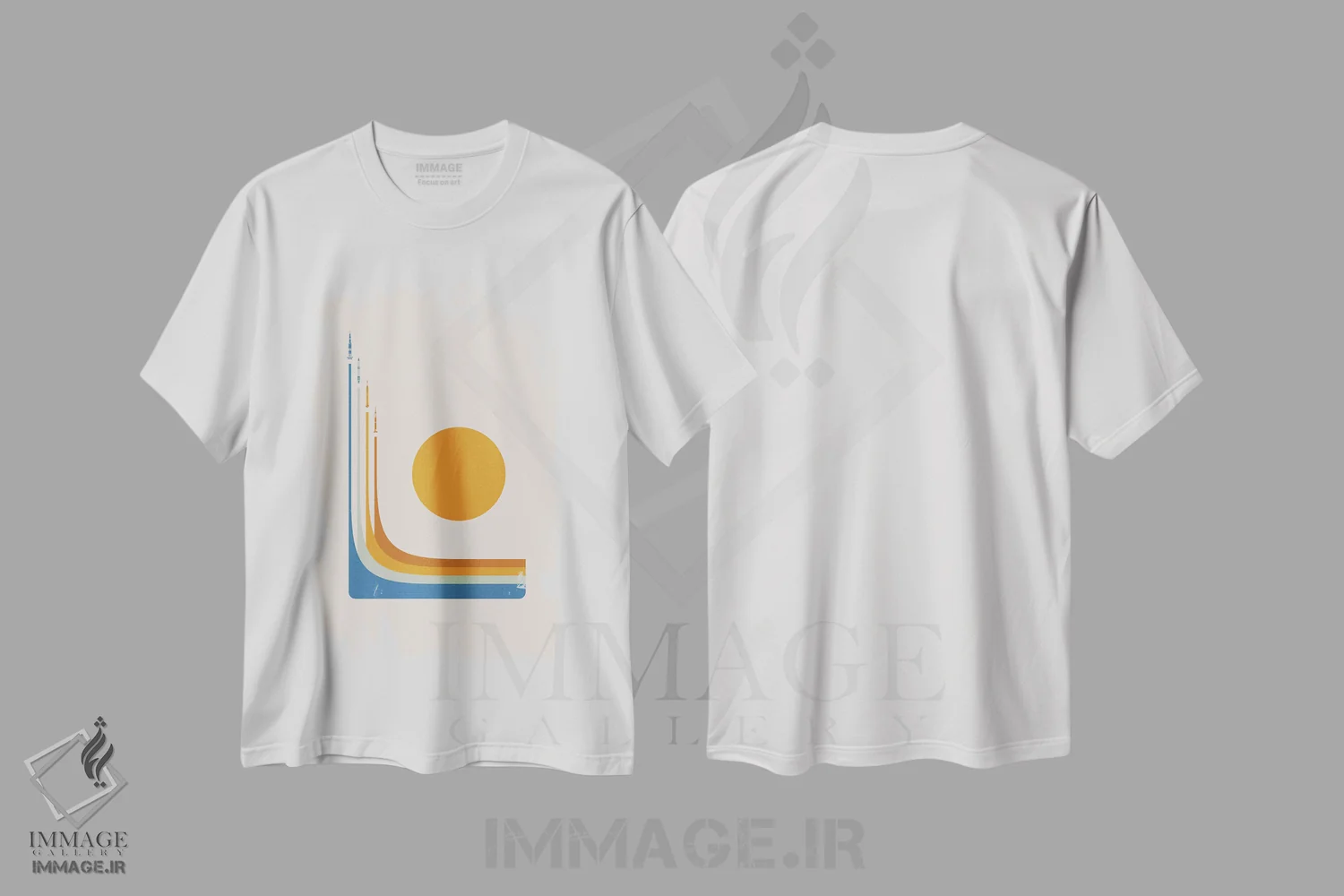 تیشرت سفید طرح دار رقابت فضایی، تزئینی اثر طراحی ۲۰۴۶ | immage.ir