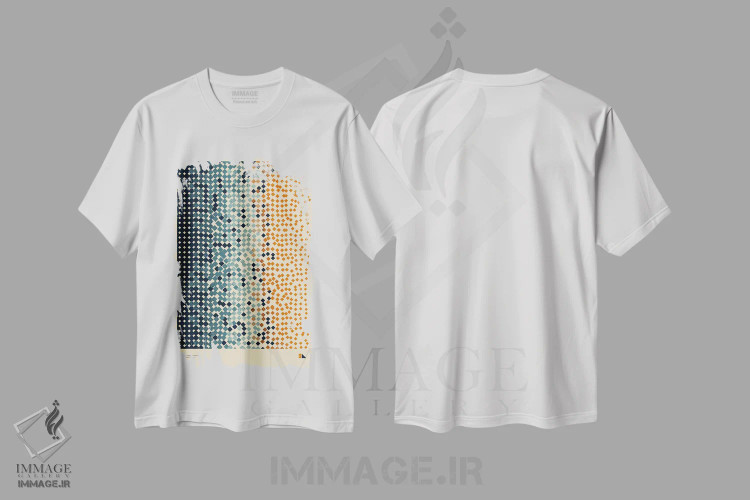 تیشرت سفید طرح دار آنتروپی، هنر دیجیتال اثر طراحی ۲۰۴۶ | immage.ir