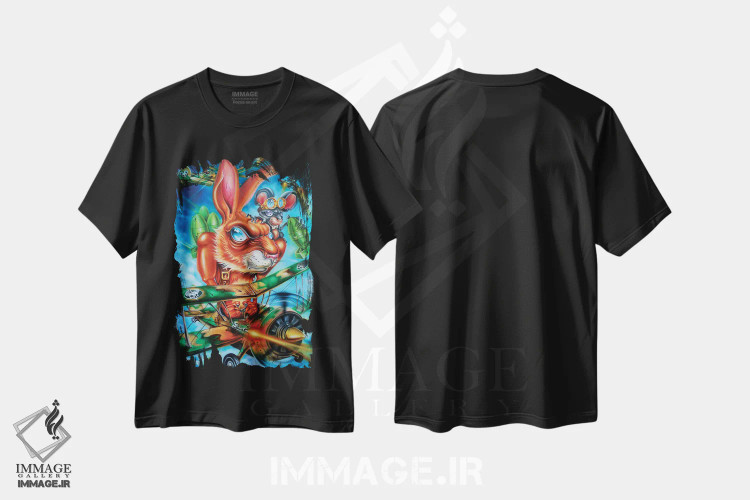 تیشرت مشکی طرح دار نبرد هوایی، هنر فاخر معاصر اثر درک تورکوت | فروشگاه ایماژ