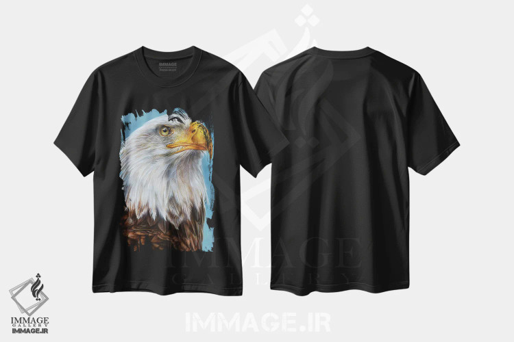 تیشرت مشکی طرح دار عقاب، هنر فاخر معاصر اثر درک تورکوت | immage.ir