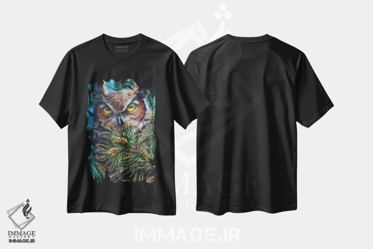 تیشرت مشکی طرح دار شاخ بزرگ، هنر فاخر معاصر اثر درک تورکوت | immage.ir