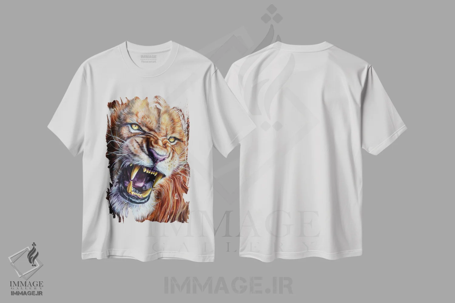 تیشرت سفید طرح دار شیر، هنر فاخر معاصر اثر درک تورکوت | immage.ir