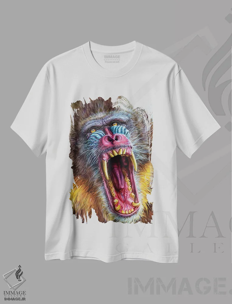 تیشرت سفید طرح دار ماندریل، هنر فاخر معاصر اثر درک تورکوت | immage.ir