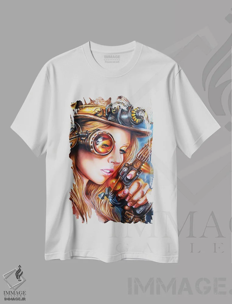 تیشرت سفید طرح دار استیم پانک، دکوراسیون جایگزین اثر درک تورکوت | immage.ir