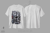تیشرت سفید طرح دار لئوپارد جمجمه دار، هنر فاخر معاصر اثر درک تورکوت | فروشگاه ایماژ