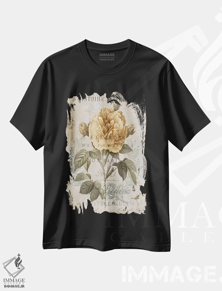 تیشرت مشکی طرح دار گیاه شناسی II، دکور معاصر اثر دبورا دوولیه | فروشگاه ایماژ