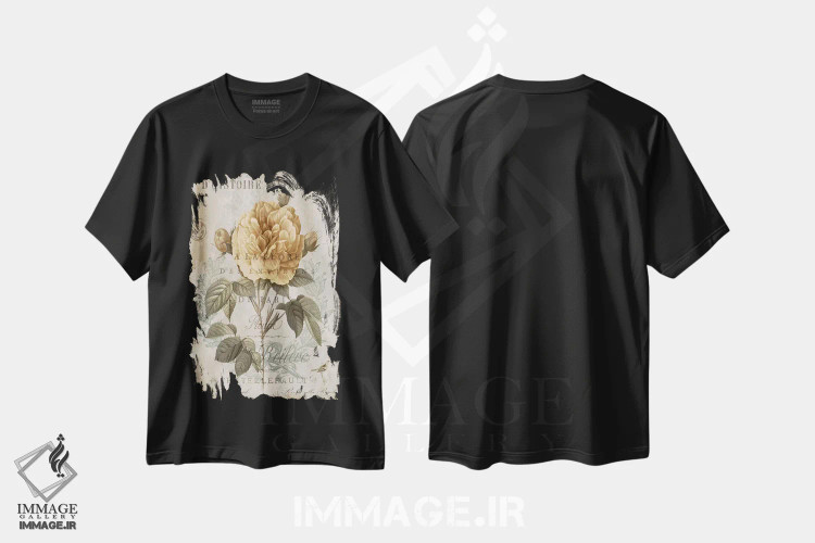 تیشرت مشکی طرح دار گیاه شناسی II، دکور معاصر اثر دبورا دوولیه | فروشگاه ایماژ