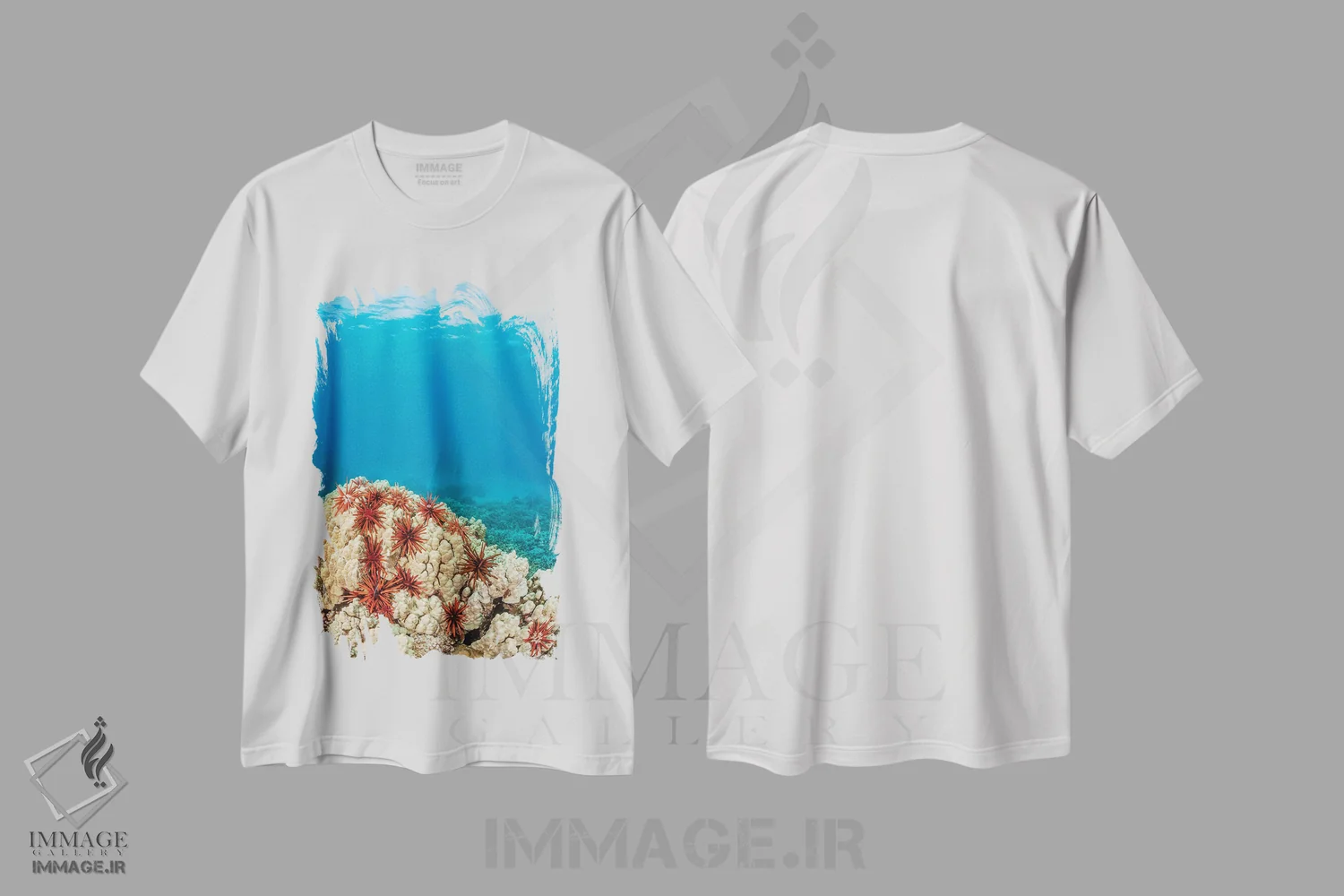 تیشرت سفید طرح دار آثار دیوید فلیتهام - immage.ir