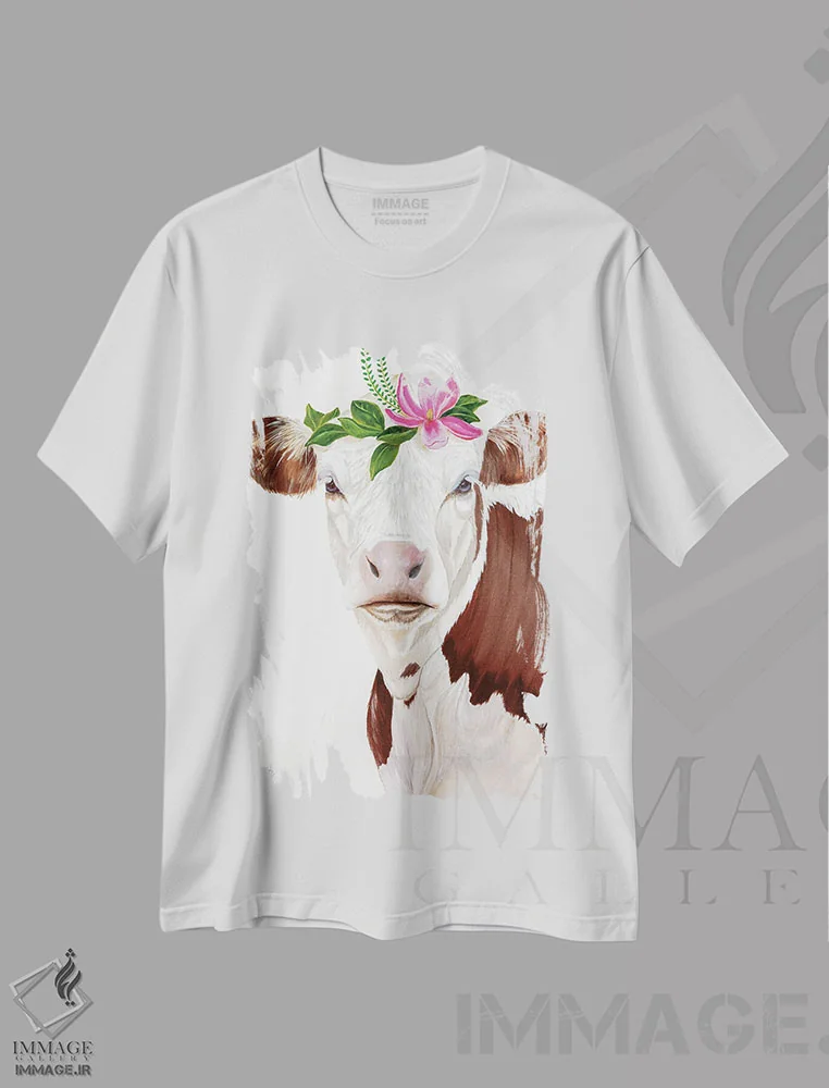 تیشرت سفید طرح دار دوشیزه ماگنولیا، دست نقاشی و طراحی دستی اثر دایان فیفر | فروشگاه ایماژ