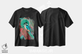 تیشرت مشکی طرح دار پرنده انتزاعی، آبستره اثر دارلا فرارا | فروشگاه ایماژ