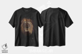 تیشرت مشکی طرح دار شیر طلایی، هنر دیجیتال اثر دارلا فرارا | فروشگاه ایماژ