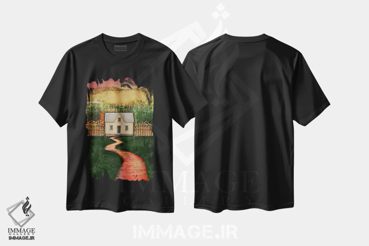 تیشرت مشکی طرح دار راه، هنر دیجیتال اثر دارلا فرارا | immage.ir