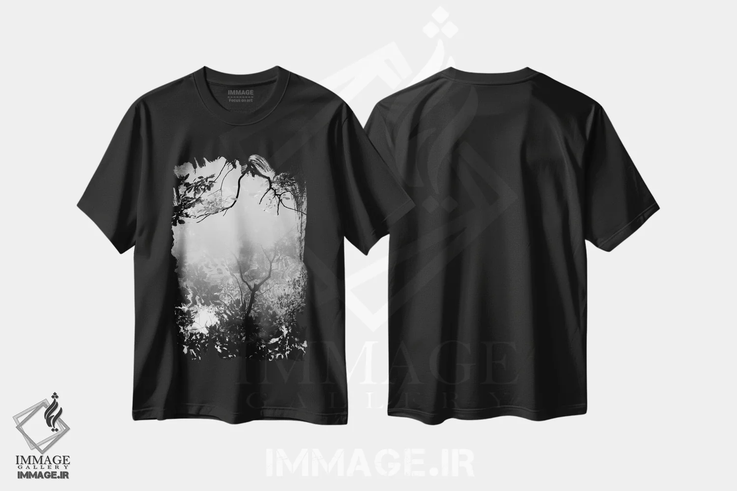 تیشرت مشکی طرح دار خیال پردازی، عکاسی سیاه و سفید اثر دوریت فوگ | immage.ir
