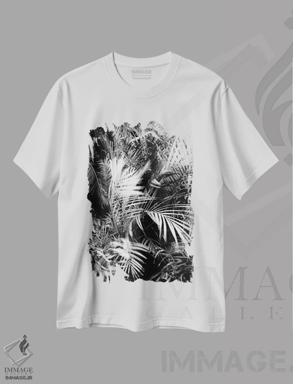 تیشرت سفید طرح دار نخل وحشی، عکاسی سیاه و سفید اثر دوریت فوگ | فروشگاه ایماژ