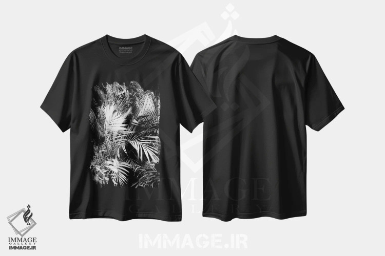 تیشرت مشکی طرح دار نخل وحشی، عکاسی سیاه و سفید اثر دوریت فوگ | immage.ir