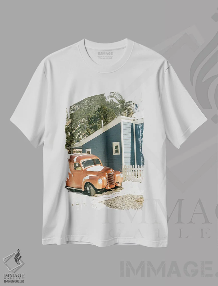 تیشرت سفید طرح دار کلاسیک کوهستانی، مدیوم اثر دنیل گارسیا | فروشگاه ایماژ