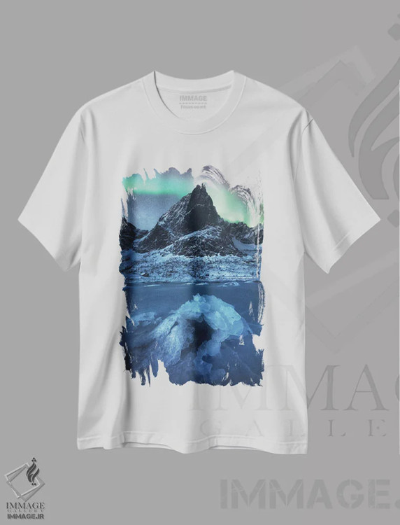 تیشرت سفید طرح دار شفق قطبی در جزایر لوفوتن، مدیوم اثر دنیل گاستاگر | immage.ir