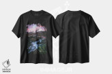 تیشرت مشکی طرح دار طلوع صورتی و طوفانی در شمال نروژ، مدیوم اثر دنیل گاستاگر | immage.ir