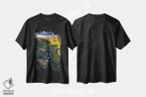 تیشرت مشکی طرح دار بهشت آبشارهای ایسلندی از بالا، مدیوم اثر دنیل گاستاگر | فروشگاه ایماژ