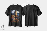 تیشرت مشکی طرح دار غروب پاییزی طلایی در سنیا، مدیوم اثر دنیل گاستاگر | فروشگاه ایماژ