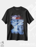 تیشرت مشکی طرح دار غروب در ساحل سنیا، مدیوم اثر دنیل گاستاگر | فروشگاه ایماژ