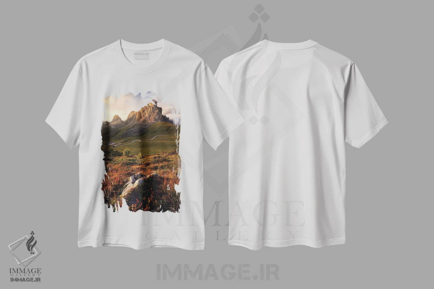 تیشرت سفید طرح دار غروب تابستانی در پاسو جیاو، مدیوم اثر دنیل گاستاگر | immage.ir