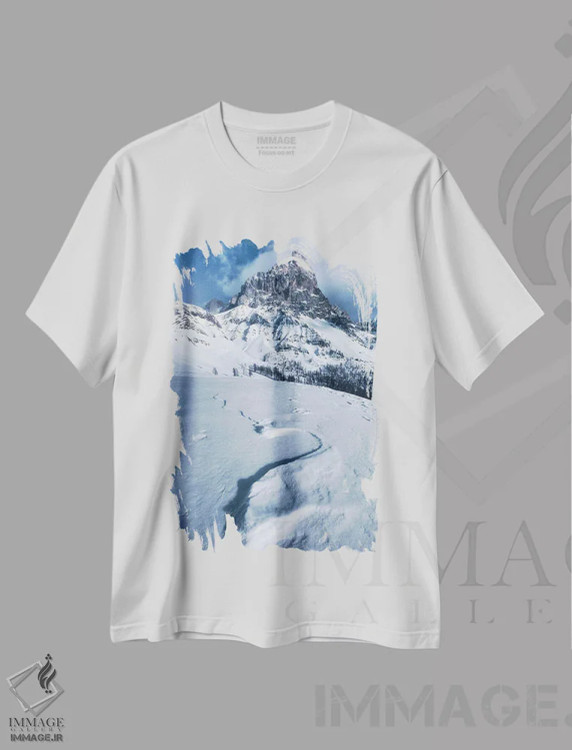 تیشرت سفید طرح دار یک روز زمستانی در پاسو رول، مدیوم اثر دنیل گاستاگر | فروشگاه ایماژ