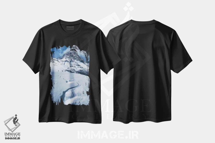 تیشرت مشکی طرح دار یک روز زمستانی در پاسو رول، مدیوم اثر دنیل گاستاگر | immage.ir