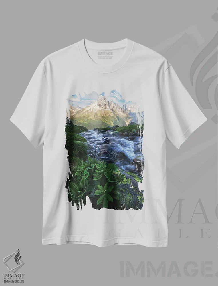 تیشرت سفید طرح دار عصر تابستانی آرام در آلپ فرانسه، مدیوم اثر دنیل گاستاگر | immage.ir