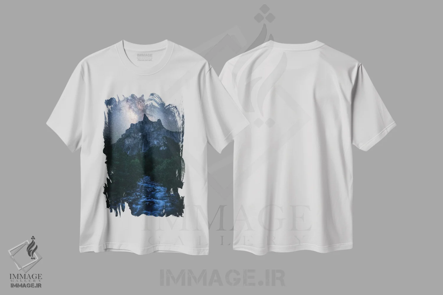 تیشرت سفید طرح دار راه شیری بالای کوه های آلپ فرانسه، مدیوم اثر دنیل گاستاگر | فروشگاه ایماژ