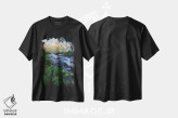 تیشرت مشکی طرح دار عصر تابستانی آرام در آلپ فرانسه، مدیوم اثر دنیل گاستاگر | فروشگاه ایماژ