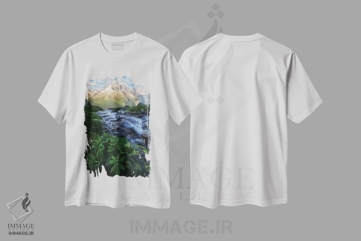 تیشرت سفید طرح دار عصر تابستانی آرام در آلپ فرانسه، مدیوم اثر دنیل گاستاگر | immage.ir