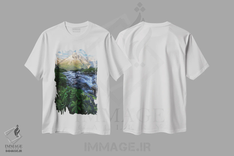 تیشرت سفید طرح دار عصر تابستانی آرام در آلپ فرانسه، مدیوم اثر دنیل گاستاگر | immage.ir