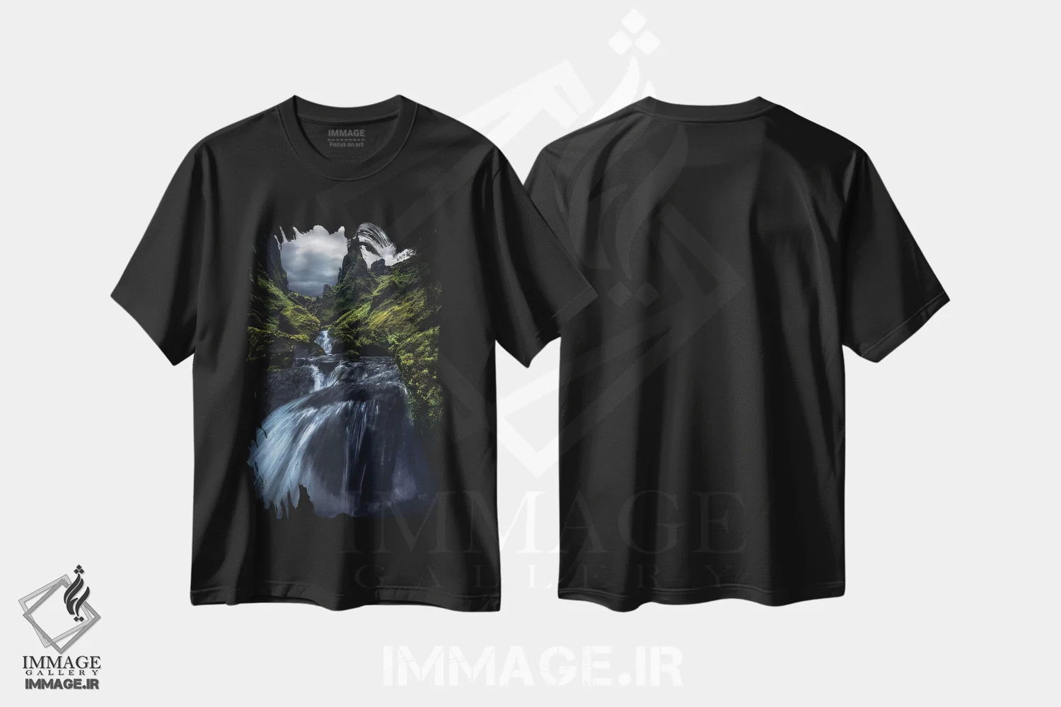 تیشرت مشکی طرح دار درهٔ رازآلود در ایسلند، مدیوم اثر دنیل گاستاگر | immage.ir