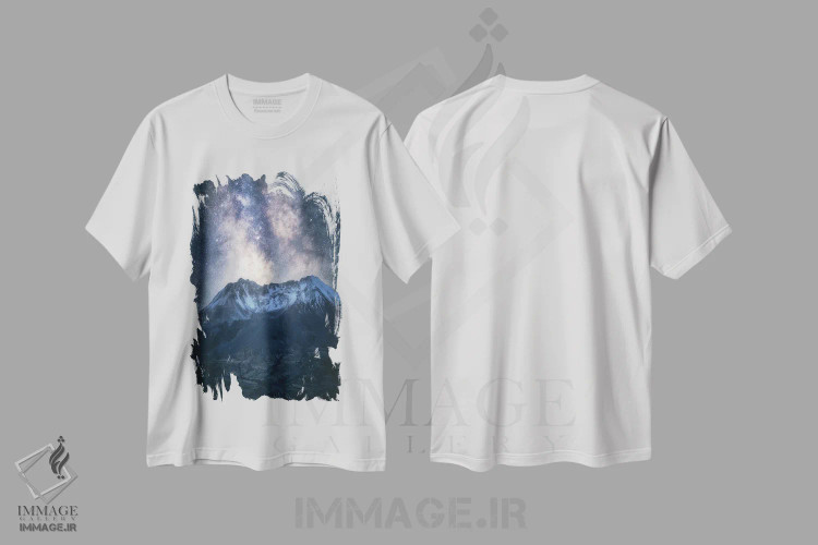 تیشرت سفید طرح دار راه شیری بالای کوه سنت هلنز، مدیوم اثر دنیل گاستاگر | immage.ir