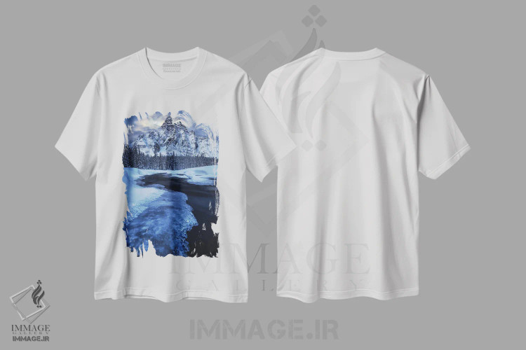 تیشرت سفید طرح دار شب ماه کامل در کوه شفریِن آلبرتا، دکور تعطیلات اثر دنیل گاستاگر | immage.ir