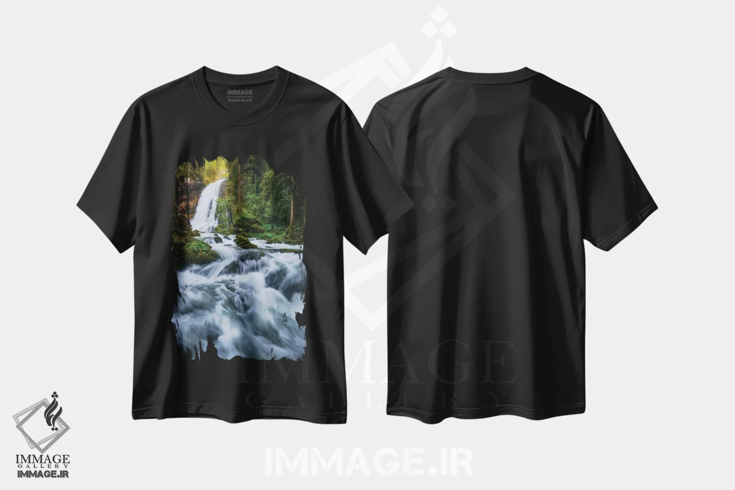 تیشرت مشکی طرح دار آبشار نمادین در اتریش، مدیوم اثر دنیل گاستاگر | immage.ir