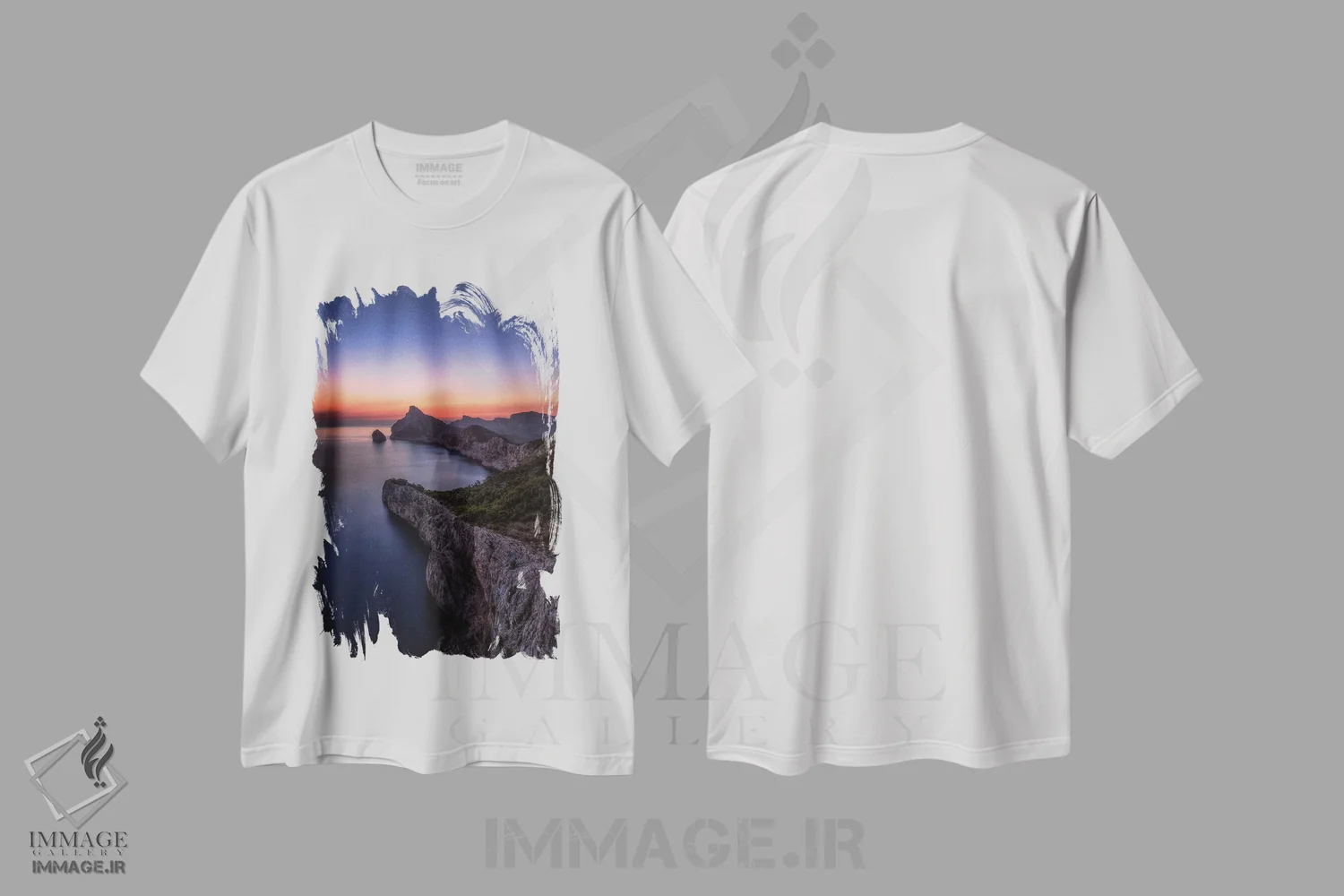 تیشرت سفید طرح دار طلوع در فورمنتور، مدیوم اثر دنیل گاستاگر | فروشگاه ایماژ
