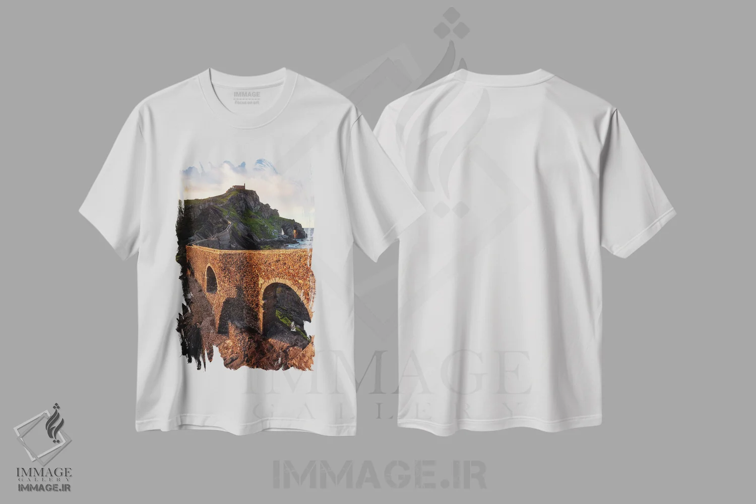 تیشرت سفید طرح دار غروب در دراگون استون، مدیوم اثر دنیل گاستاگر | immage.ir