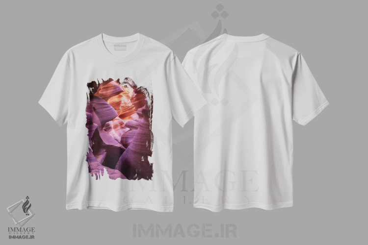 تیشرت سفید طرح دار منظره دره رنگارنگ، مدیوم اثر دنیل گاستاگر | immage.ir