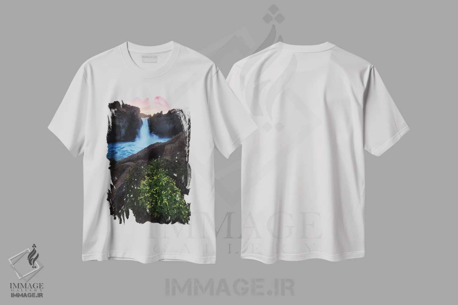 تیشرت سفید طرح دار طلوع تابستانی در الدی یارفوس در شمال ایسلند، مدیوم اثر دنیل گاستاگر | فروشگاه ایماژ