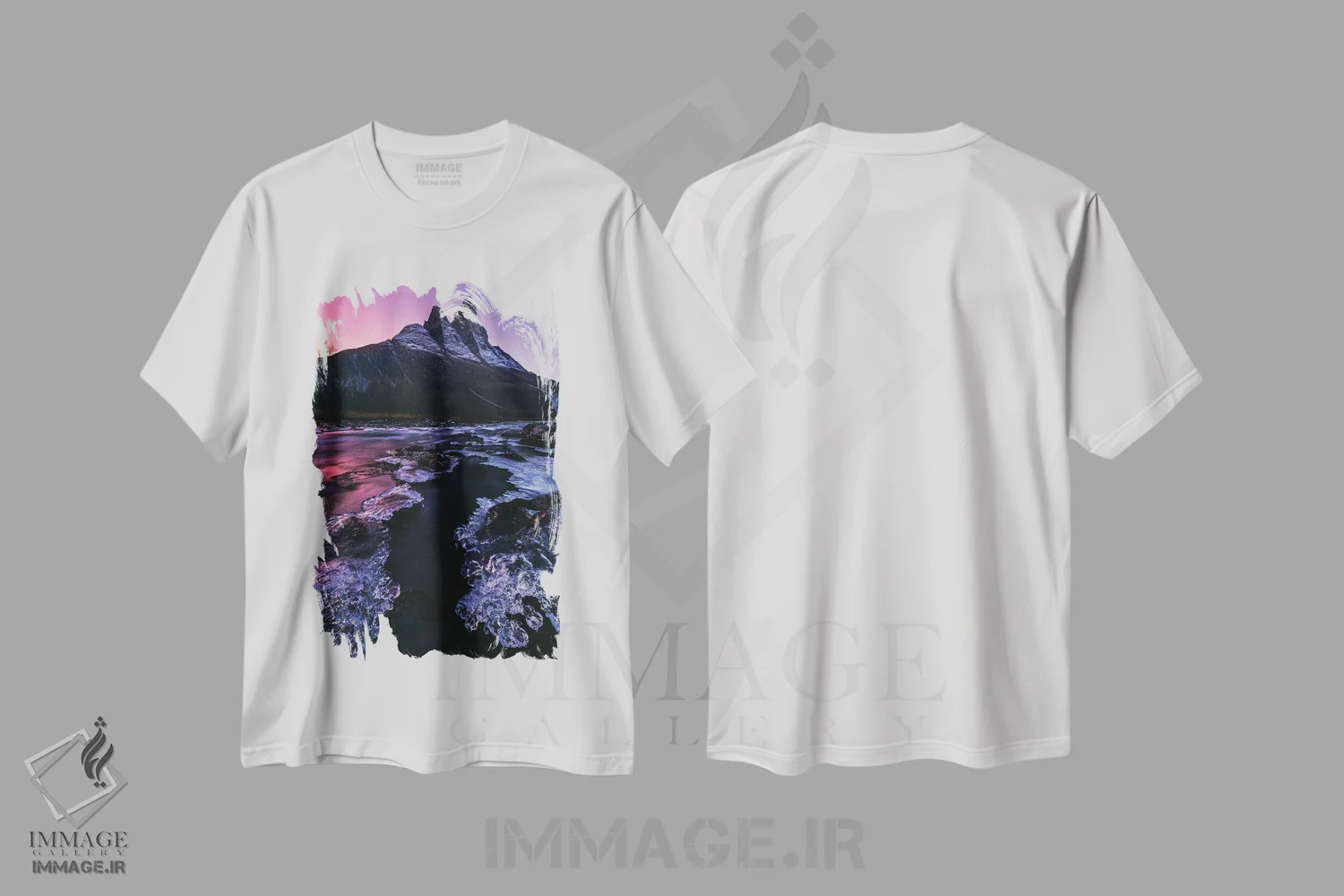 تیشرت سفید طرح دار تلالو قطبی در شمال نروژ، مدیوم اثر دنیل گاستاگر | فروشگاه ایماژ